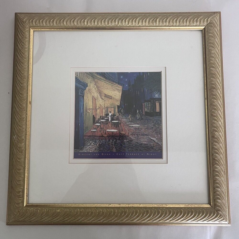 A Night At Cafe By Vincent Van Gogh 13X13 Gold Tone Frame